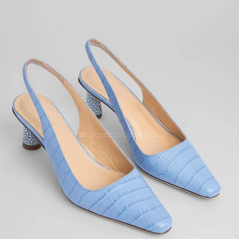 BY FAR Women's Diana Crystal-embellished Slingback Pumps Bridal